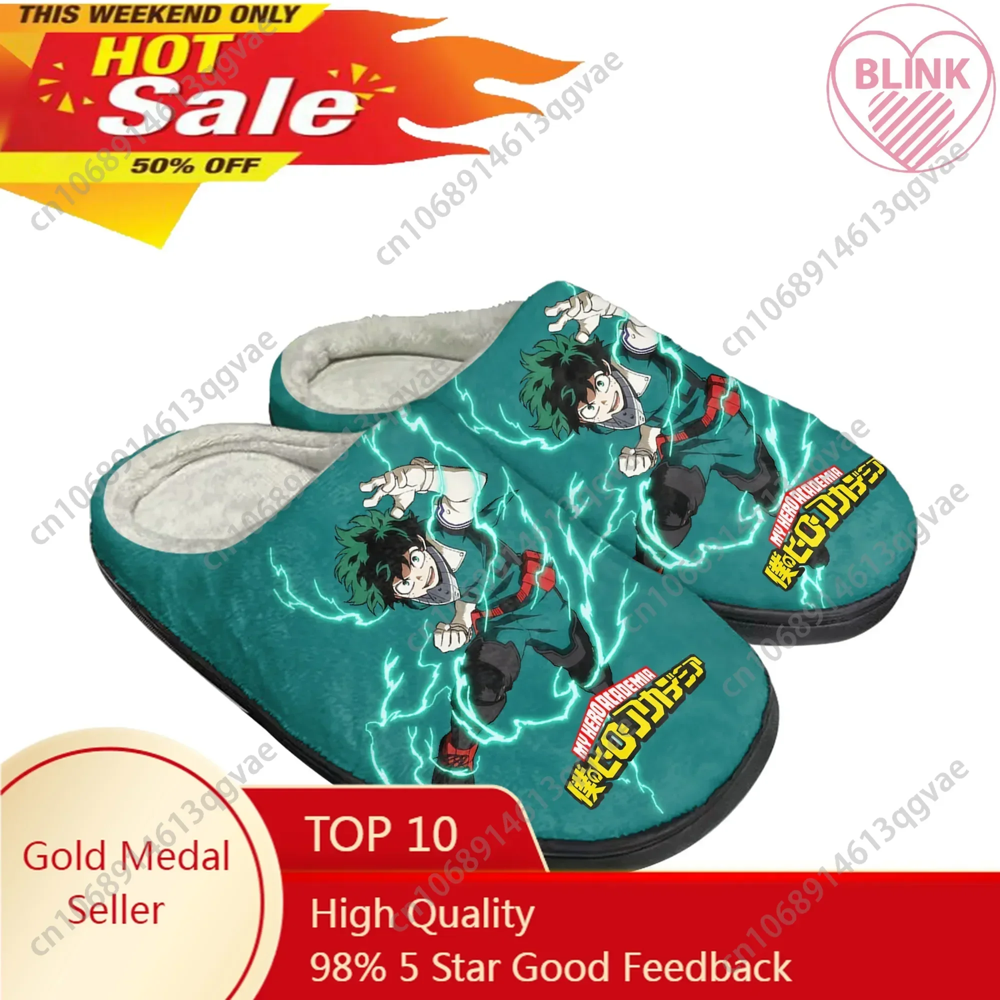 Men Shoes Winter - 緑谷出久僕のヒーローアカデミアホームコットンカスタムスリッパメンズレディースサンダルぬいぐるみカジュアル保温靴サーマルスリッパ