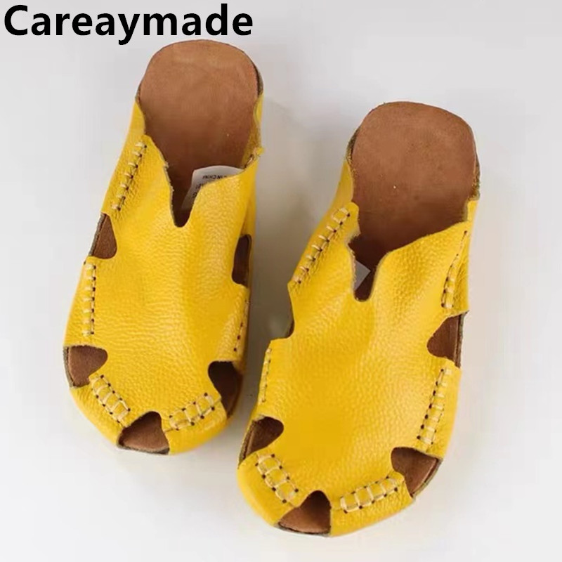Men Shoes Xxl - 新しい本革のカジュアルシューズ,手作りのフラットシューズ,夏のビーチスリッパ,サイズ4.5〜13