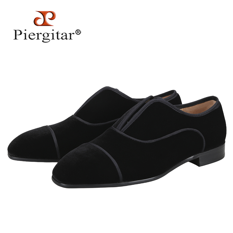 Men Shoes Red Bottom - Piergitar-イタリア風ベルベットオックスフォードシューズ,フォーマルシューズ,手作り,黒,結婚式,パーティー,赤の底