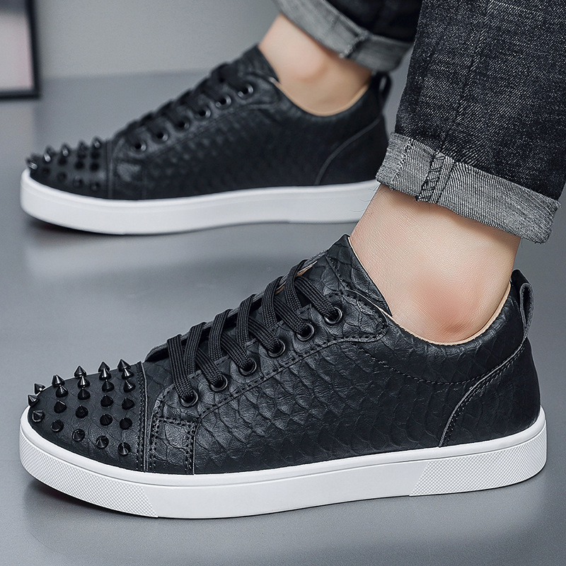 Men Shoes Dior - 2026年ニューファッションリベットメンズボードシューズ青春の精神カジュアルシングルシューズトレンディ男性スポーツシューズ