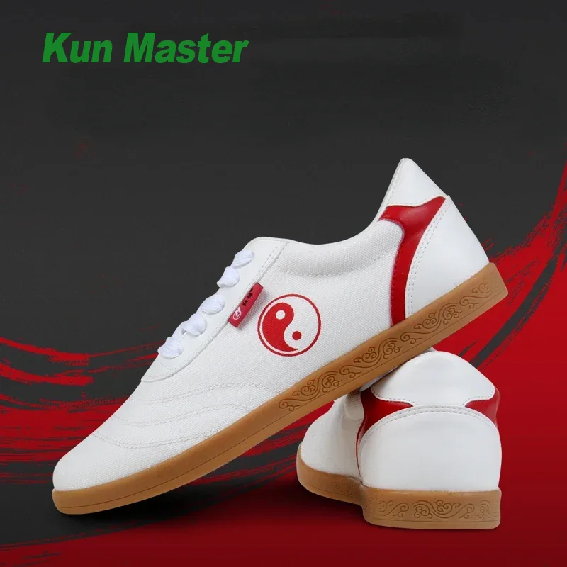 Men Shoes Red Bottom - 赤い綿の太極拳シューズ夏用男性と女性用牛腱底武道シューズキャンバスレザートレーニング太極拳練習用