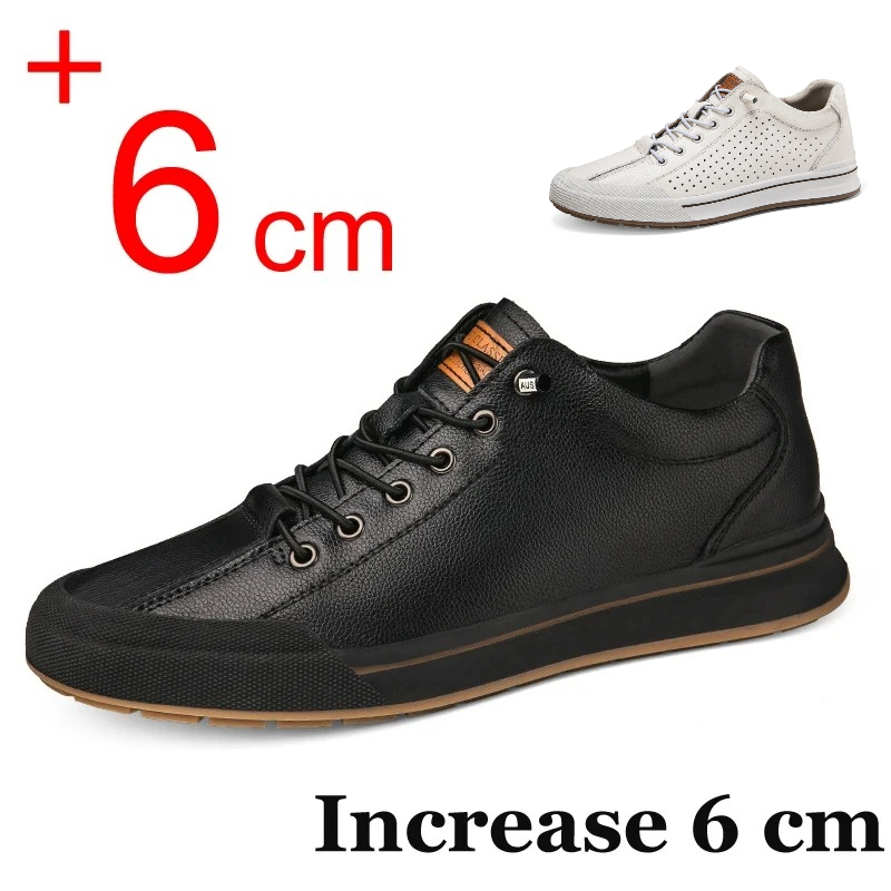 Men'S Shoes Quality Brands - 2026 本革カジュアルシューズ男性用 6 センチメートル身長増加スポーツシューズ高品質フラットシューズ男性ブランドオフィスワークシューズ