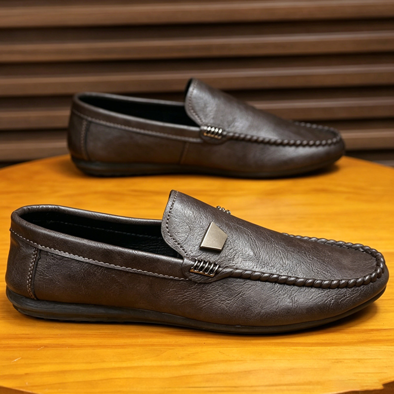 Men'S Shoes Qn - 英国風メンズレザーシューズ ミニマリスト スリッポン カジュアルシューズ メンズ ローファー
