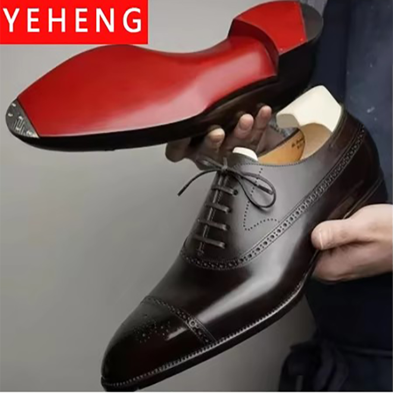 Men Shoes Red Bottom - 男性のレトロな彫刻が施されたレースアップブローグの靴,フォーマルな靴,赤い靴底,ビジネス,カジュアル,パーティー,宴会,日常着,結婚式,サイズ48