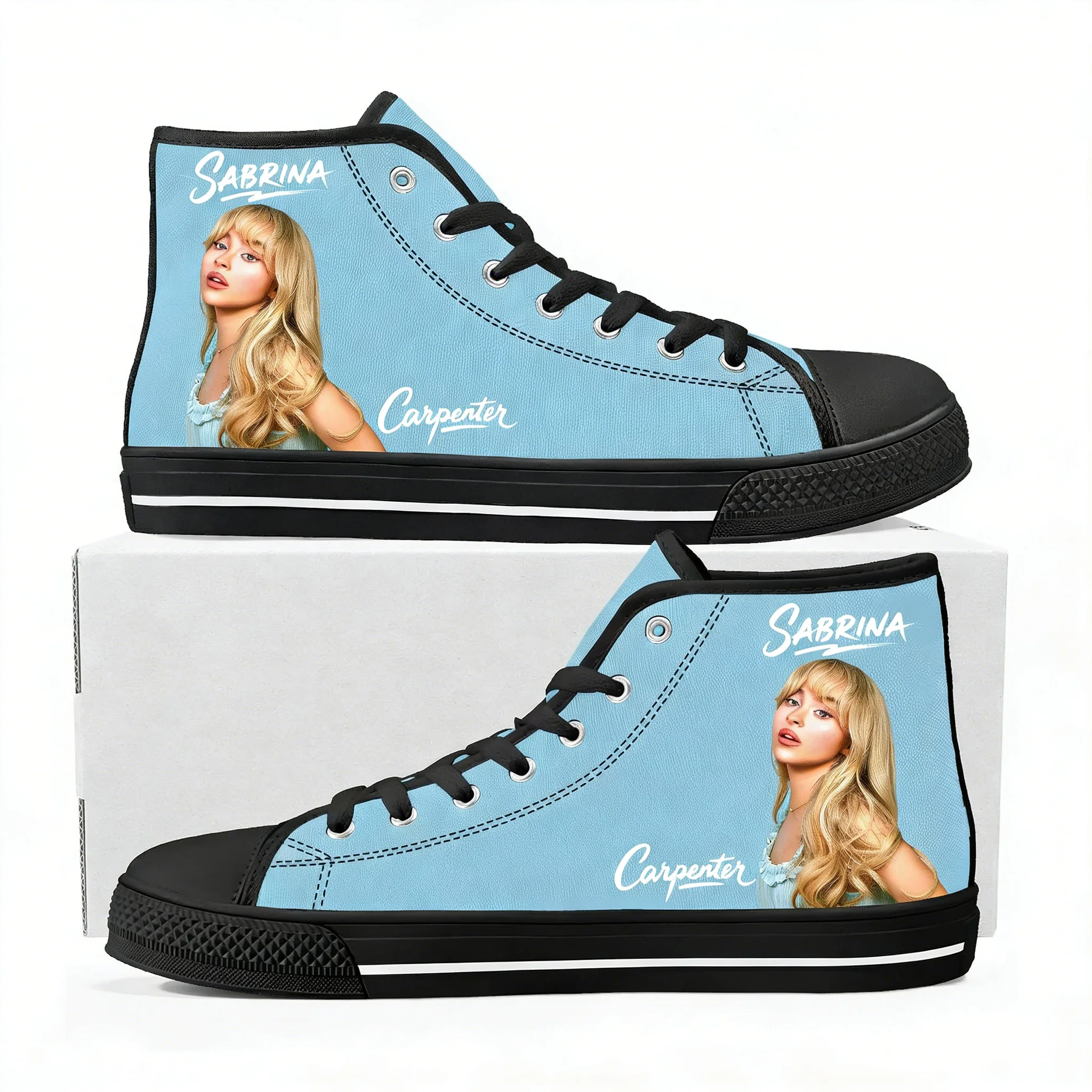 Men'S Shoes Qn - サブリナ・カーペンター ハイトップシューズ メンズ レディース キャンバススニーカー ポップシンガー