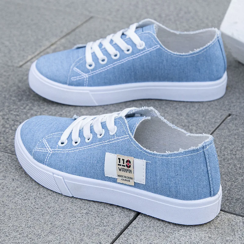 Men Shoes Type - 2026 春夏の女性のキャンバススニーカーロートップデニムスニーカーレディース人気のフラットキャンバスボードシューズ女性 Sapatos Femininos