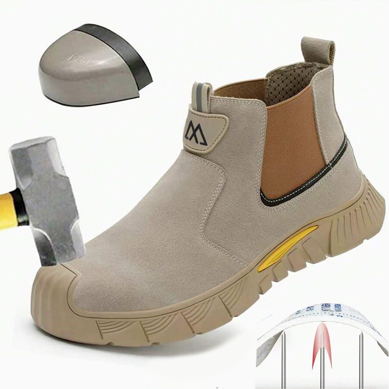 Men Shoes Office - 耐摩耗性と耐久性に優れたスチールトゥ作業靴（男女兼用）、耐衝撃性スチールトゥキャップ、軽量で快適な産業用安全スニーカー、オールシーズン対応の建設作業用フットウェア、全サイズ展開、勤勉な方への父の日ギフトに最適。