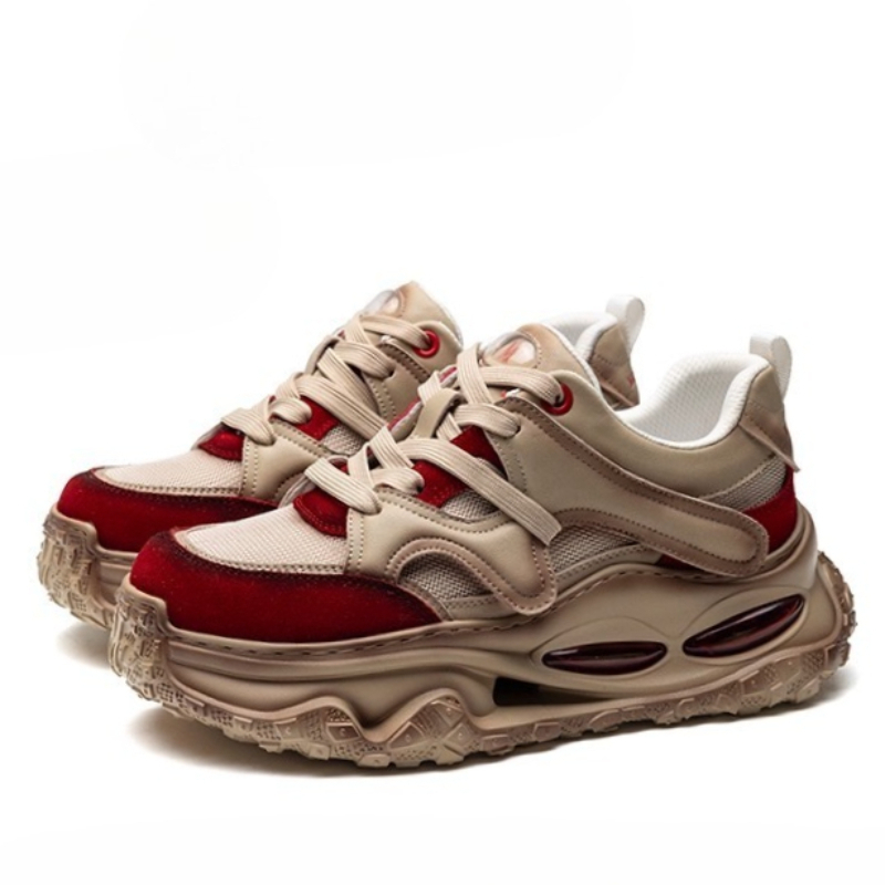 Men Shoes Red Bottom - ヨーロッパ風カジュアルスニーカー レッド ダディシューズ メンズ レザー生地 快適