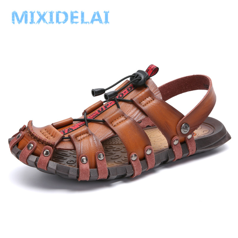 Miidelai-快適なメンズレザーサンダル,スリッパ,サマ - Men'S Shoes Clearance Sale のレビューと価格