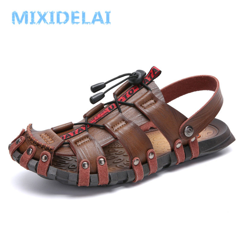 Miidelai-快適なメンズレザーサンダル,スリッパ,サマ - Men'S Shoes Clearance Sale のレビューと価格