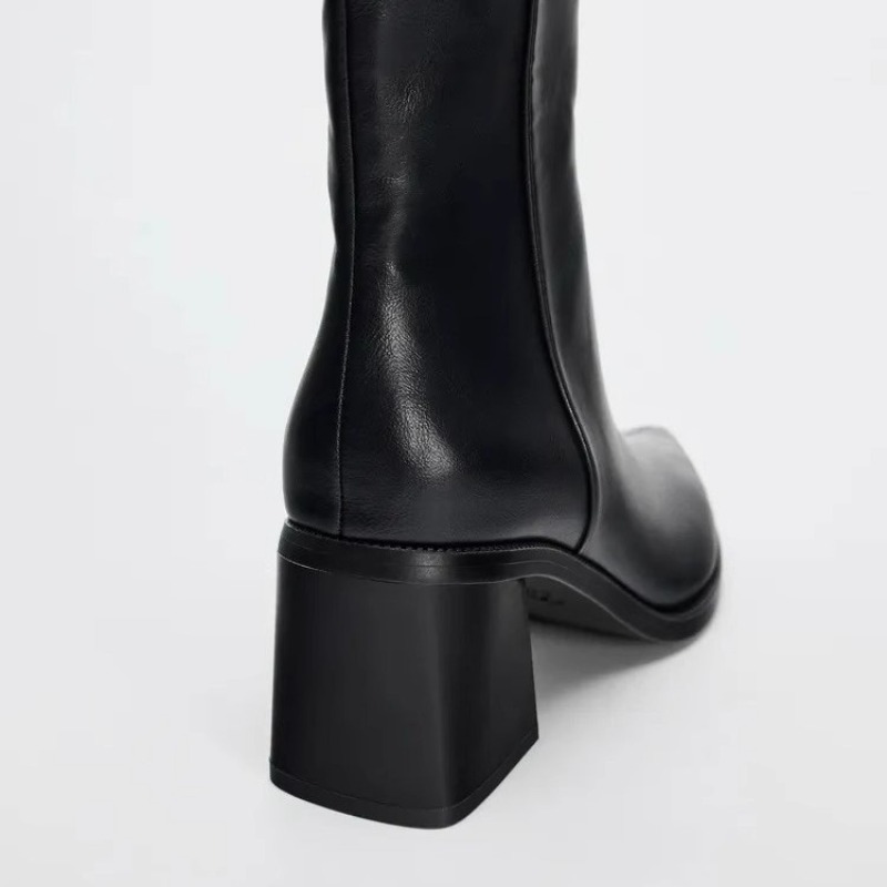 チャンキーヒールソフトレザーチェルシーブーツ女性セクシーな尖 - Chelsea Boots Suede のレビューと価格