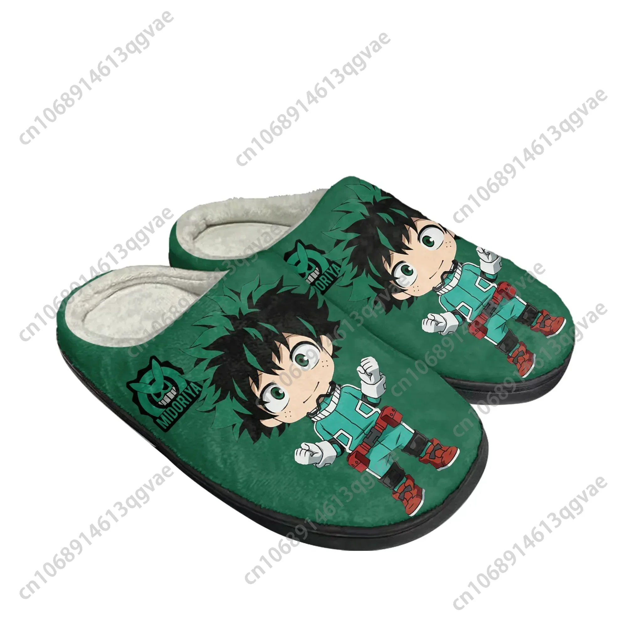 緑谷出久僕のヒーローアカデミアホームコットンカスタムスリッパ - Men Shoes Winter のレビューと価格