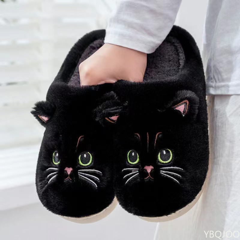 新しい秋冬綿スリッパ男性と女性のカップル漫画子猫屋内ぬいぐる - Men Shoes Winter のレビューと価格