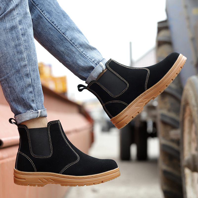 メンズファッション スチールトゥキャップ 作業安全靴 ソフト - Chelsea Boots Suede のレビューと価格