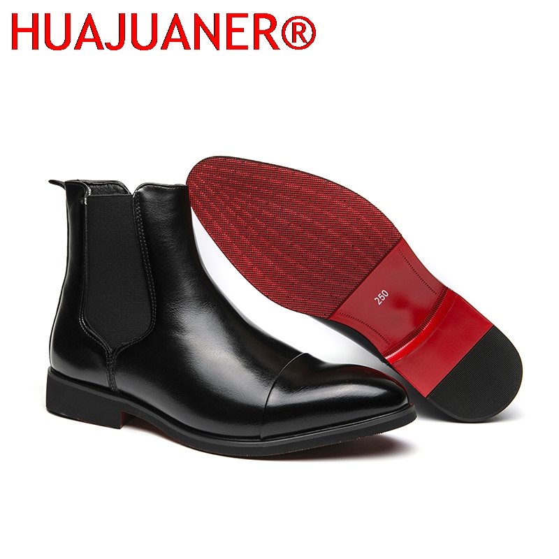 英国スタイルのメンズブラックチェルシーブーツ、レディース本革 - Men Shoes Red Bottom のレビューと価格
