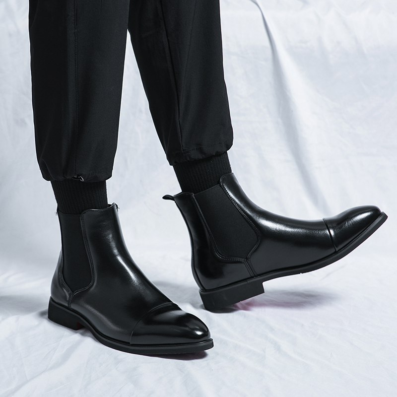 チェルシーブーツ男性用レッドソール Pu アンクルビジネスラ - Men Shoes Red Bottom のレビューと価格