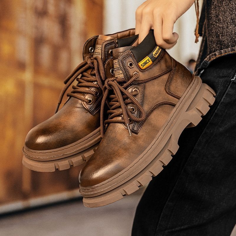 ヴィンテージ メンズ プラットフォーム アンクルブーツ 秋冬 - Chelsea Boots Suede のレビューと価格