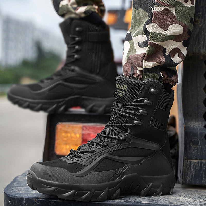 男性靴戦術ブーツ特殊部隊フィールドマンブーツ軽量屋外ノンスリ - Men Shoes Type のレビューと価格