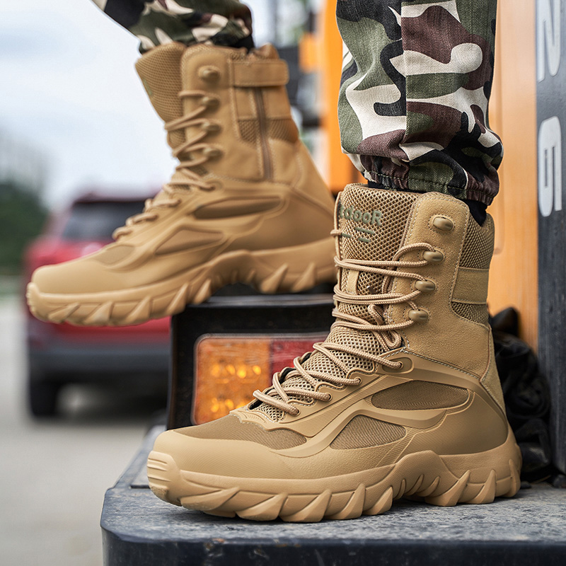 男性靴戦術ブーツ特殊部隊フィールドマンブーツ軽量屋外ノンスリ - Men Shoes Type のレビューと価格