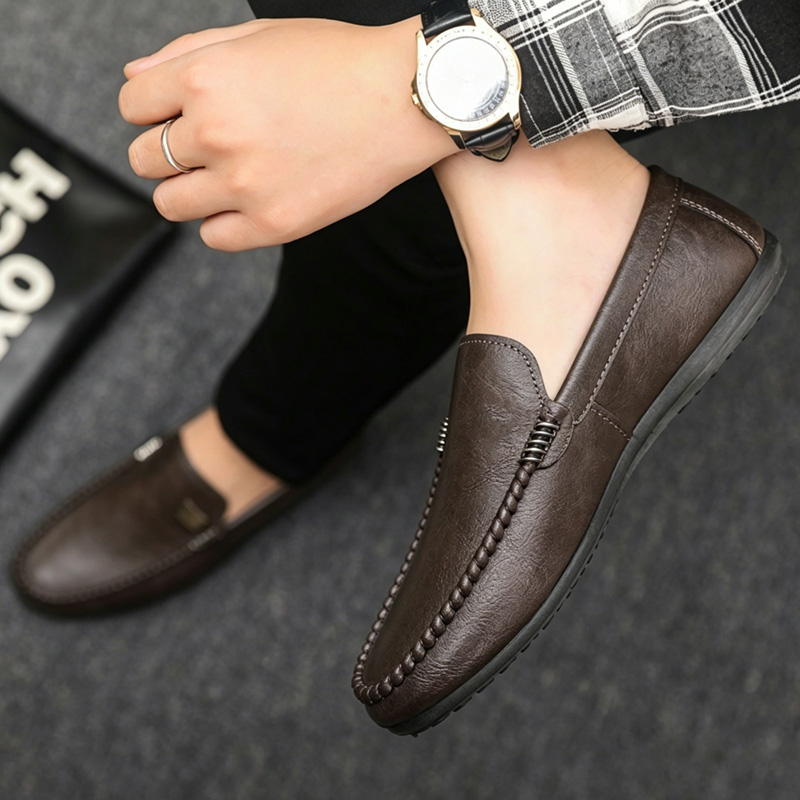 英国風メンズレザーシューズ ミニマリスト スリッポン カジュ - Men'S Shoes Qn のレビューと価格