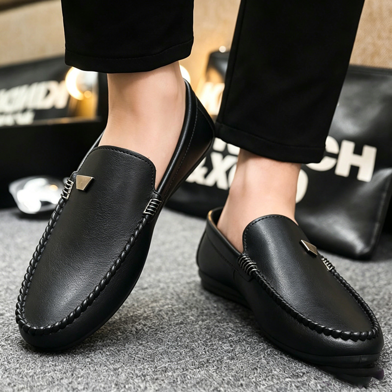 英国風メンズレザーシューズ ミニマリスト スリッポン カジュ - Men'S Shoes Qn のレビューと価格