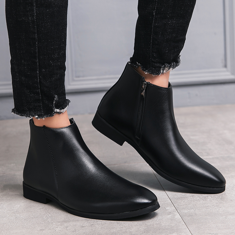 新しいミニマリストライディングブーツメンズ韓国風ブリティッシ - Men Shoes Type のレビューと価格