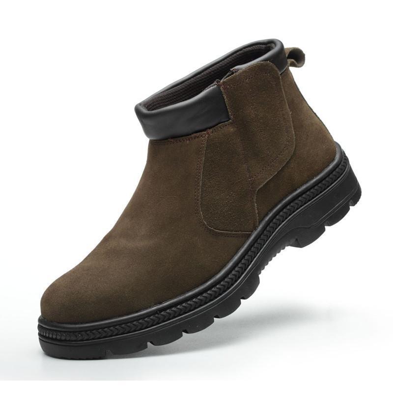 男性用カジュアル安全靴 牛革スエードレザー ワークシューズ  - Chelsea Boots Suede のレビューと価格