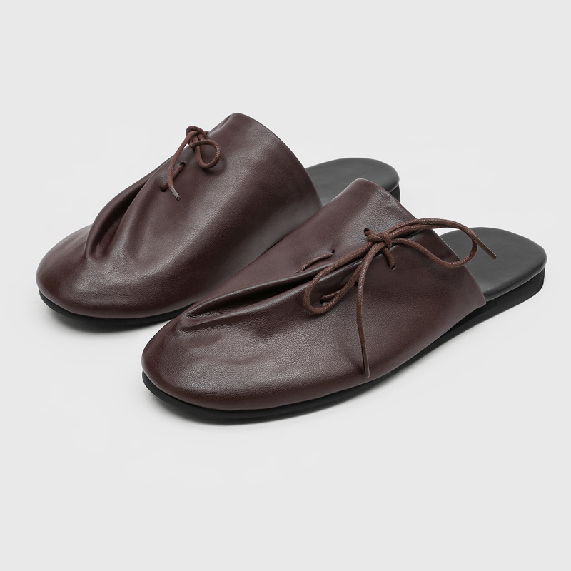 新しくておしゃれで快適なメンズハーフスリッパ、斜めストラップ - Men'S Shoes Qn のレビューと価格