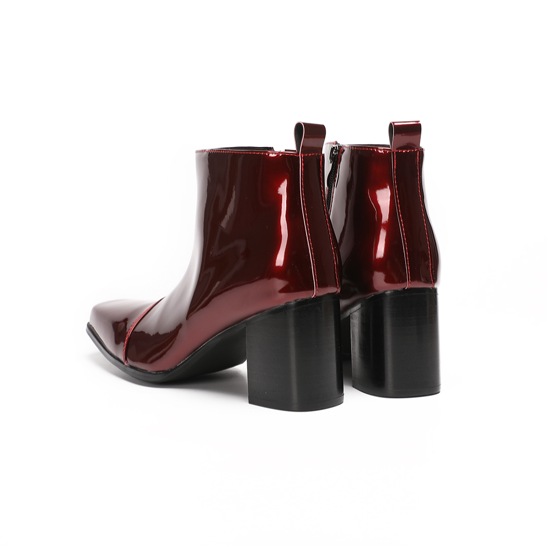 男性用赤色本革ハイヒールアンクルブーツ メンズ ジッパー ス - Men Shoes Red のレビューと価格