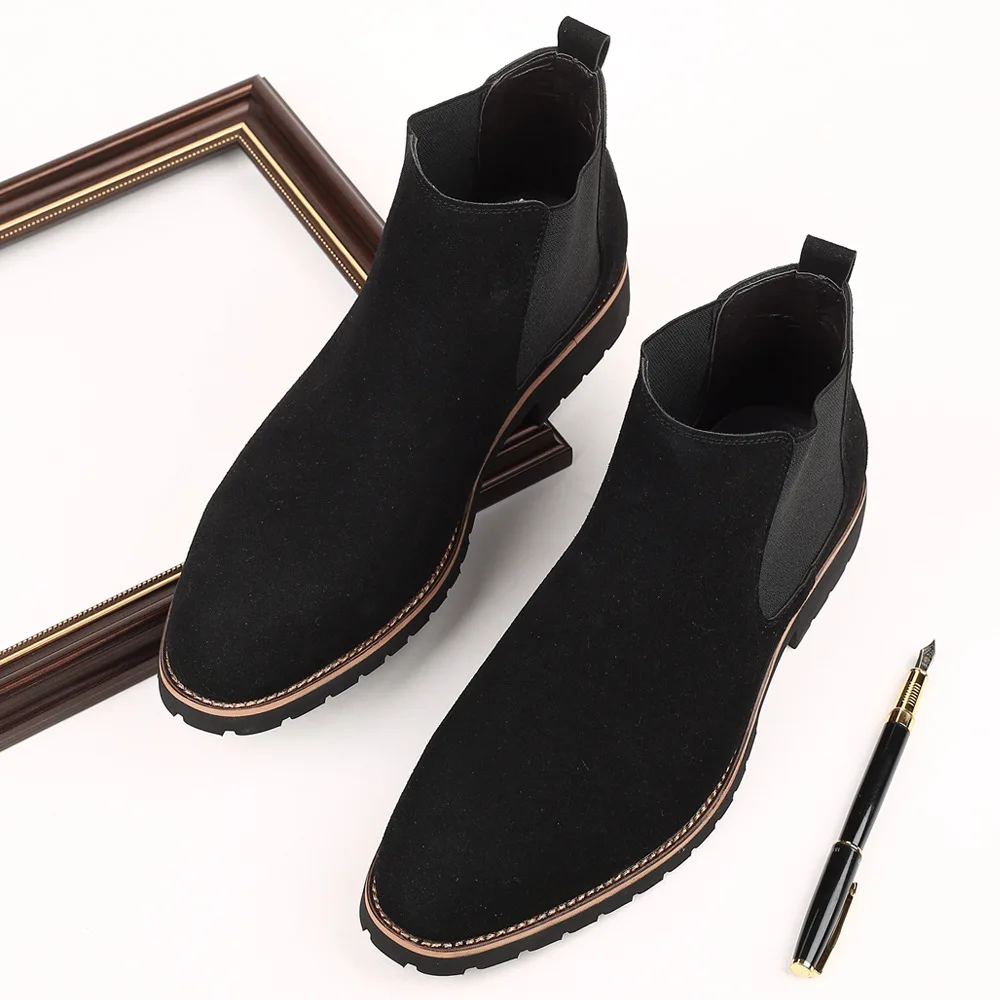 メンズアンクルブーツ、ブリティッシュスタイル、スエードレザー - Chelsea Boots Suede のレビューと価格