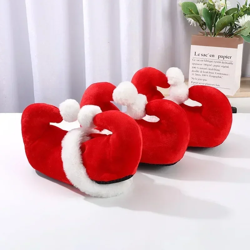 クリスマススリッパ 滑り止め付き 赤いプラッシュ サンタクロ - Men Shoes Red のレビューと価格