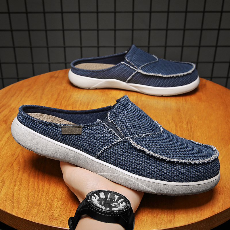 メンズキャンバススリッポンハーフシューズ、ミュールカジュアル - Men Shoes Xxl のレビューと価格