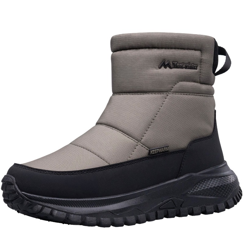 メンズブーツ暖かいスノーブーツ防水滑り止め冬靴サイドジッパー - Men'S Shoes Zipper のレビューと価格