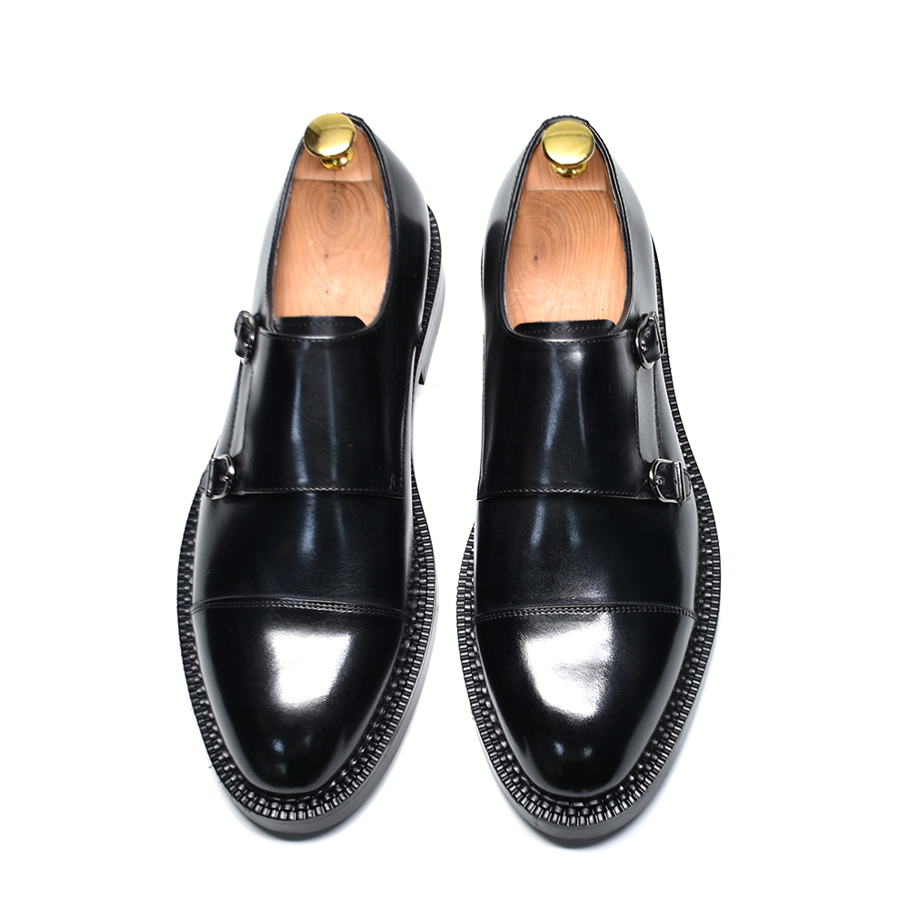 高級本革製メンズウェディングドレスシューズ、バックル付きモン - Men Shoes Red Bottom のレビューと価格