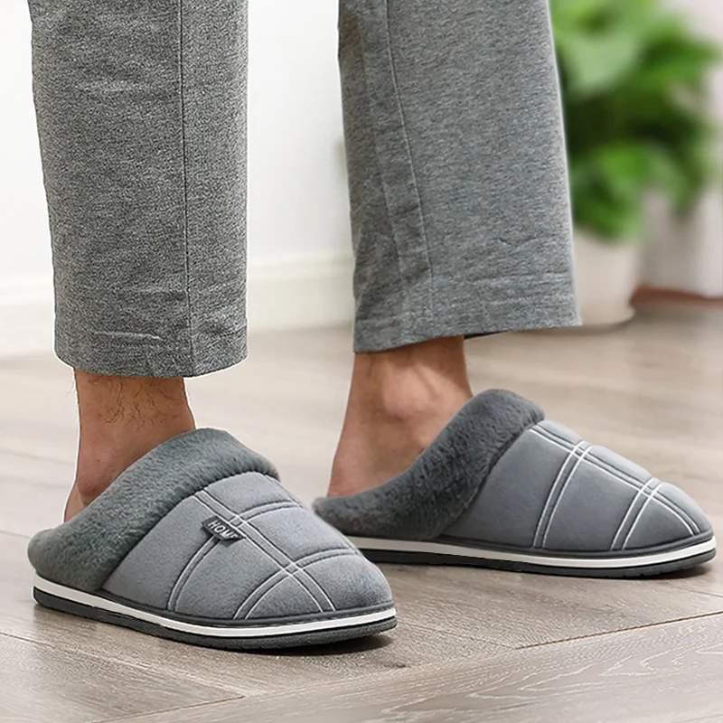 EVA ハウススリッパ男性用チェック柄暖かいソフト快適な滑り - Men Shoes Xxl のレビューと価格