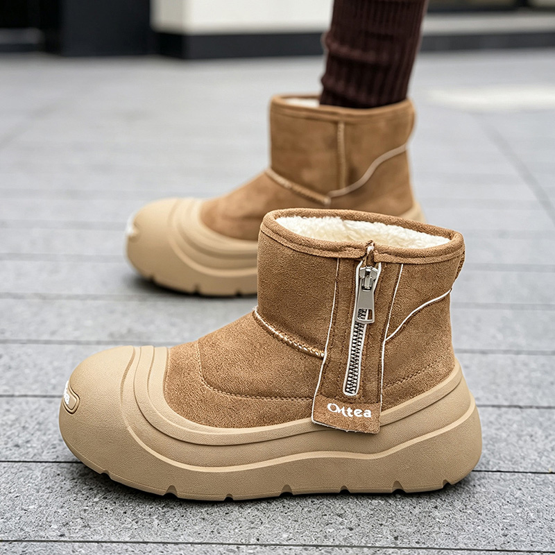 メンズスノーブーツ、暖かいフリース裏地付き、カップル向けの多 - Men'S Shoes Zipper のレビューと価格