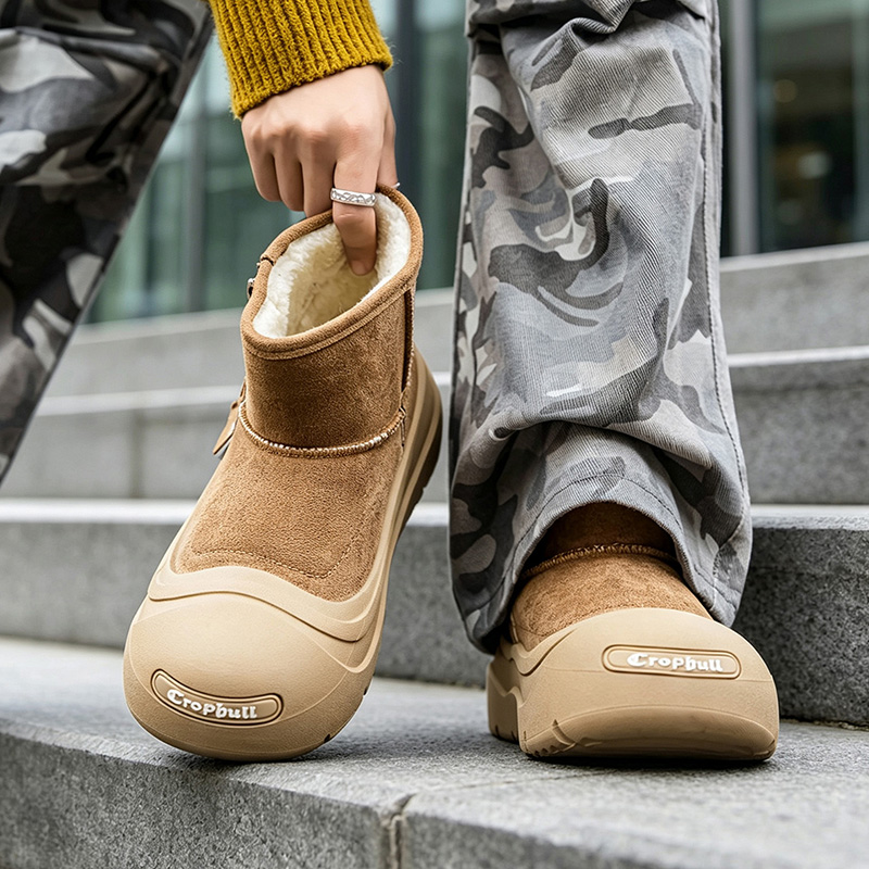 メンズスノーブーツ、暖かいフリース裏地付き、カップル向けの多 - Men'S Shoes Zipper のレビューと価格